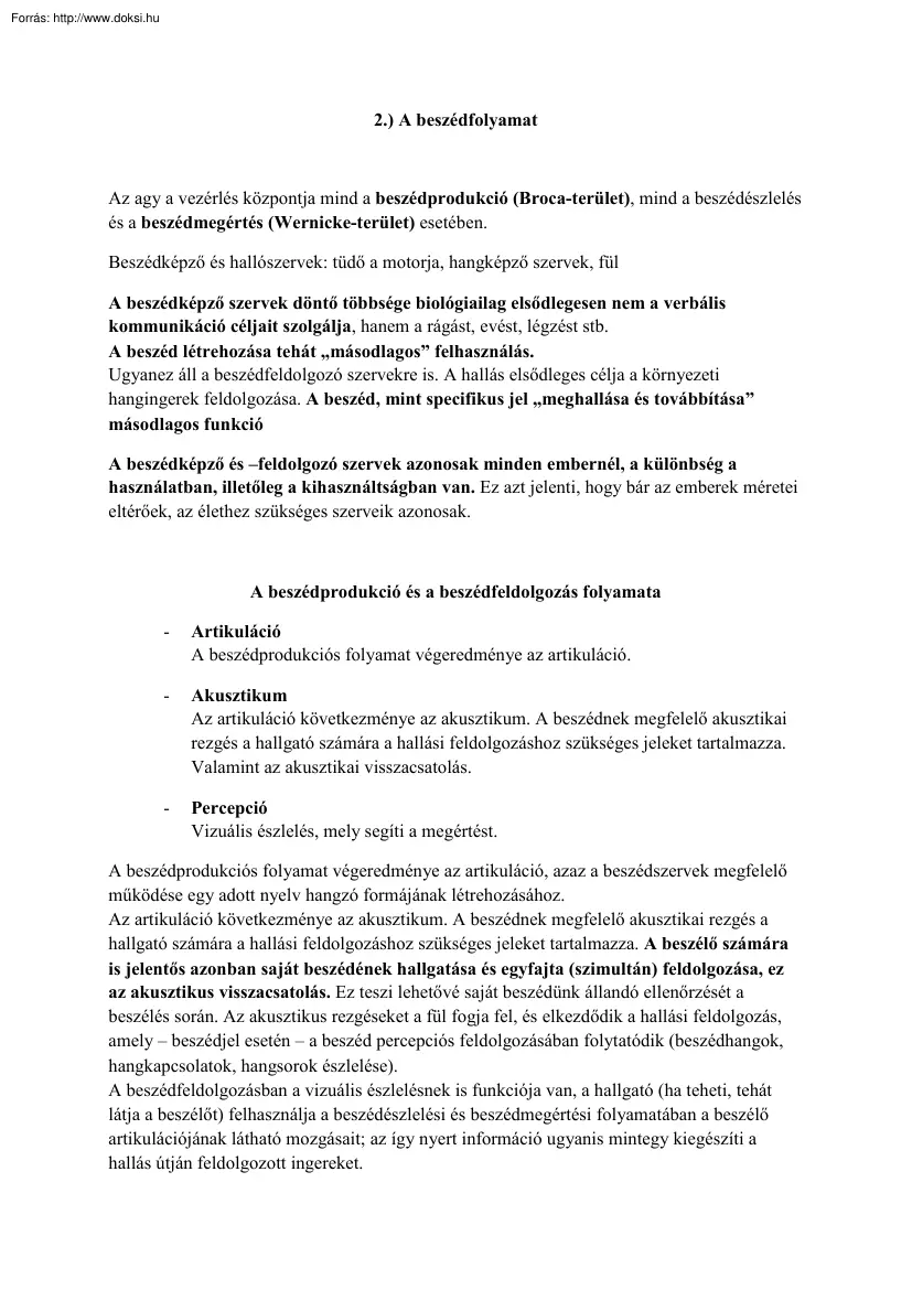 A beszédfolyamat