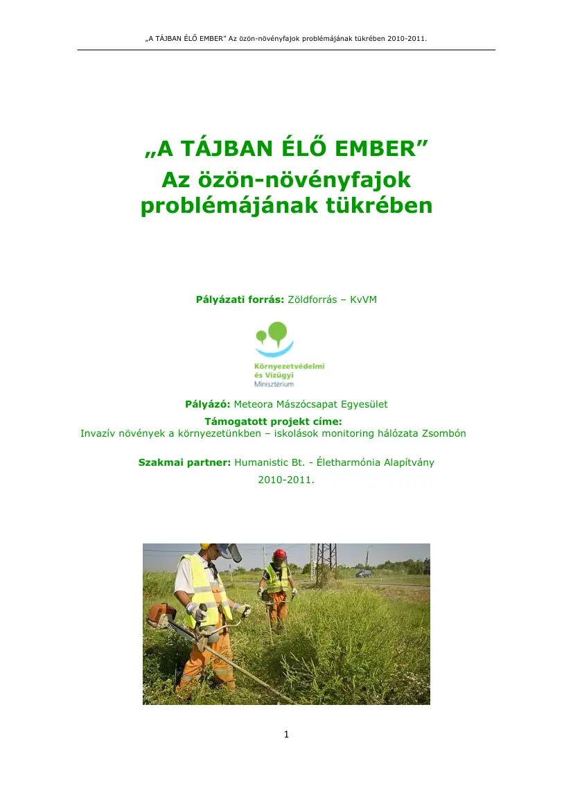 A tájban élő ember