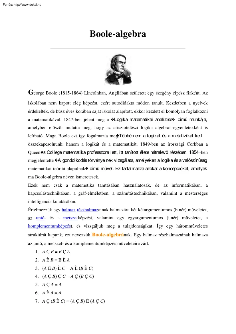 Boole-algebra