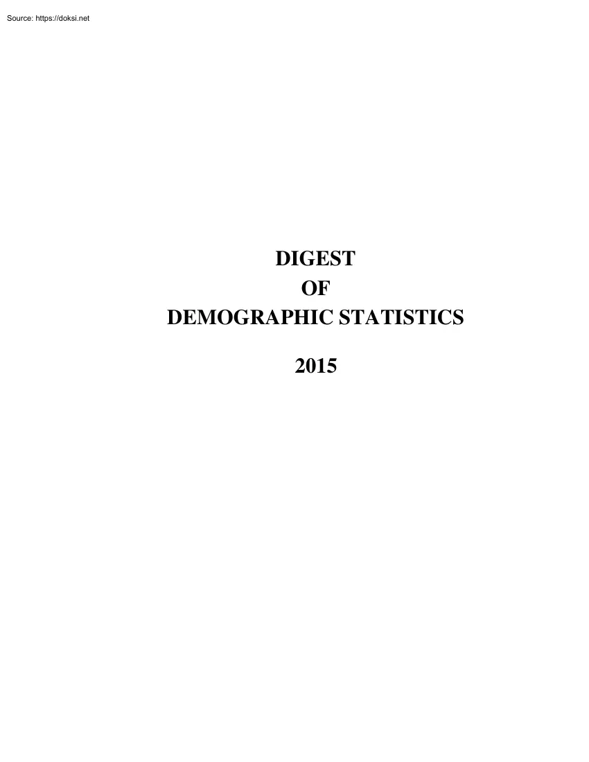 Digest of Demographic Statistics