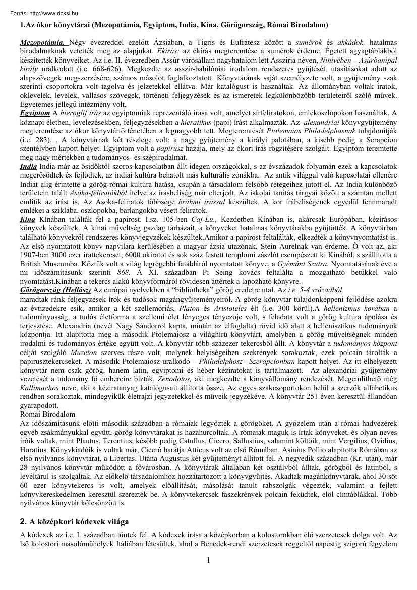 Az ókor könyvtárai