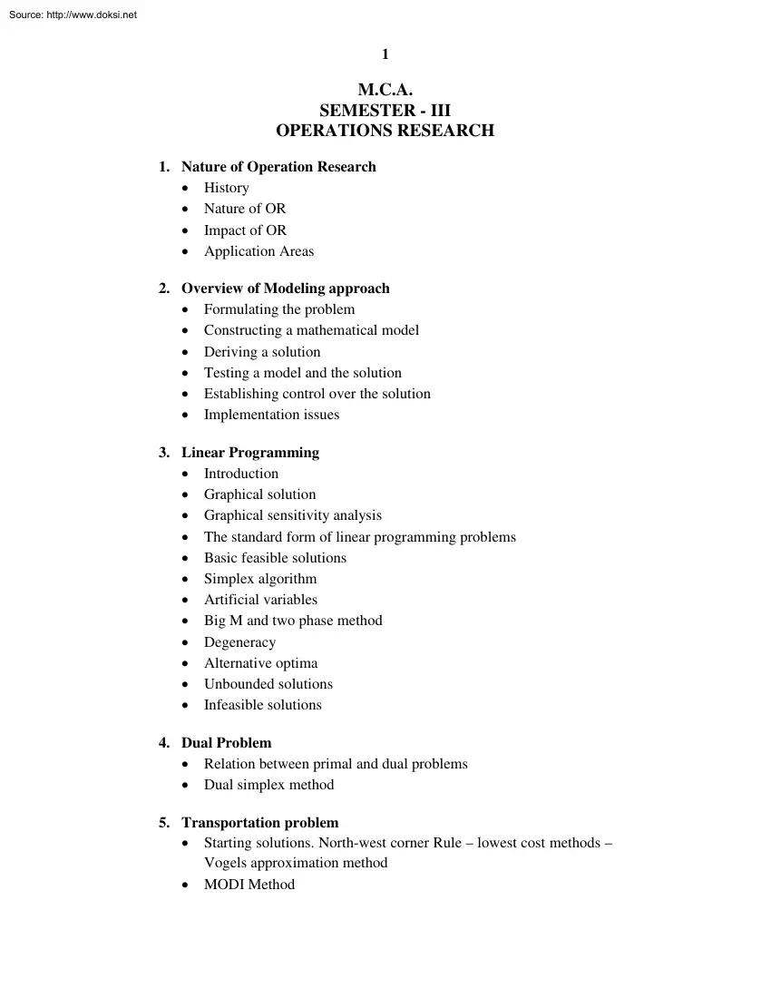 Operation Research