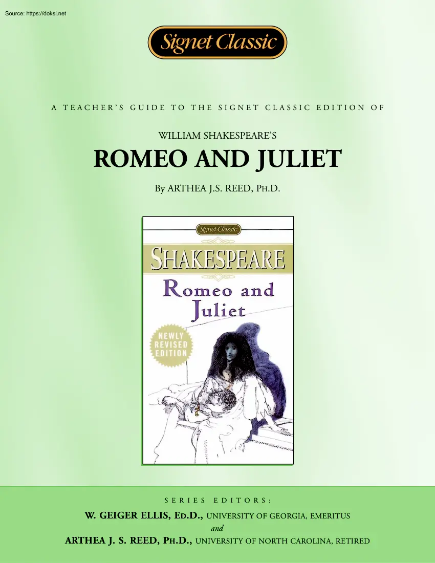 Arthea J. S. Reed - A Teachers Guide to the Signet Classic Edition of William Shakespeares Romeo