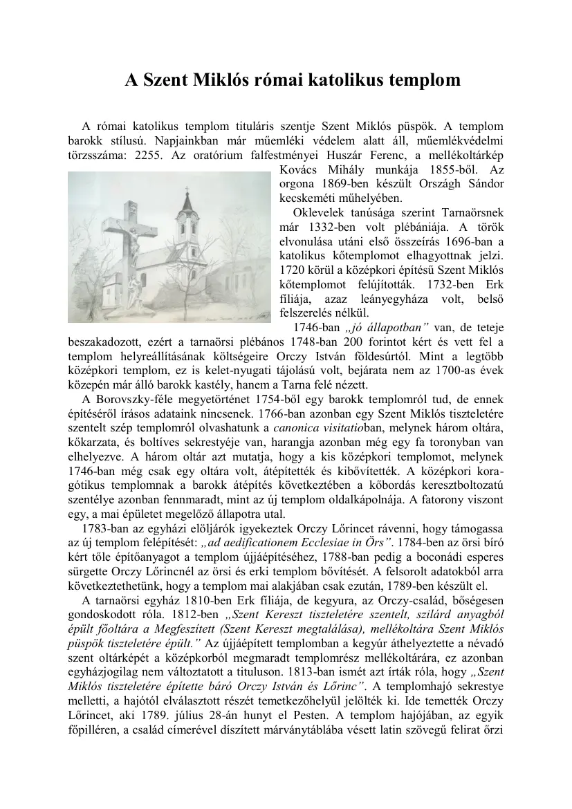 A Szent Miklós római katolikus templom