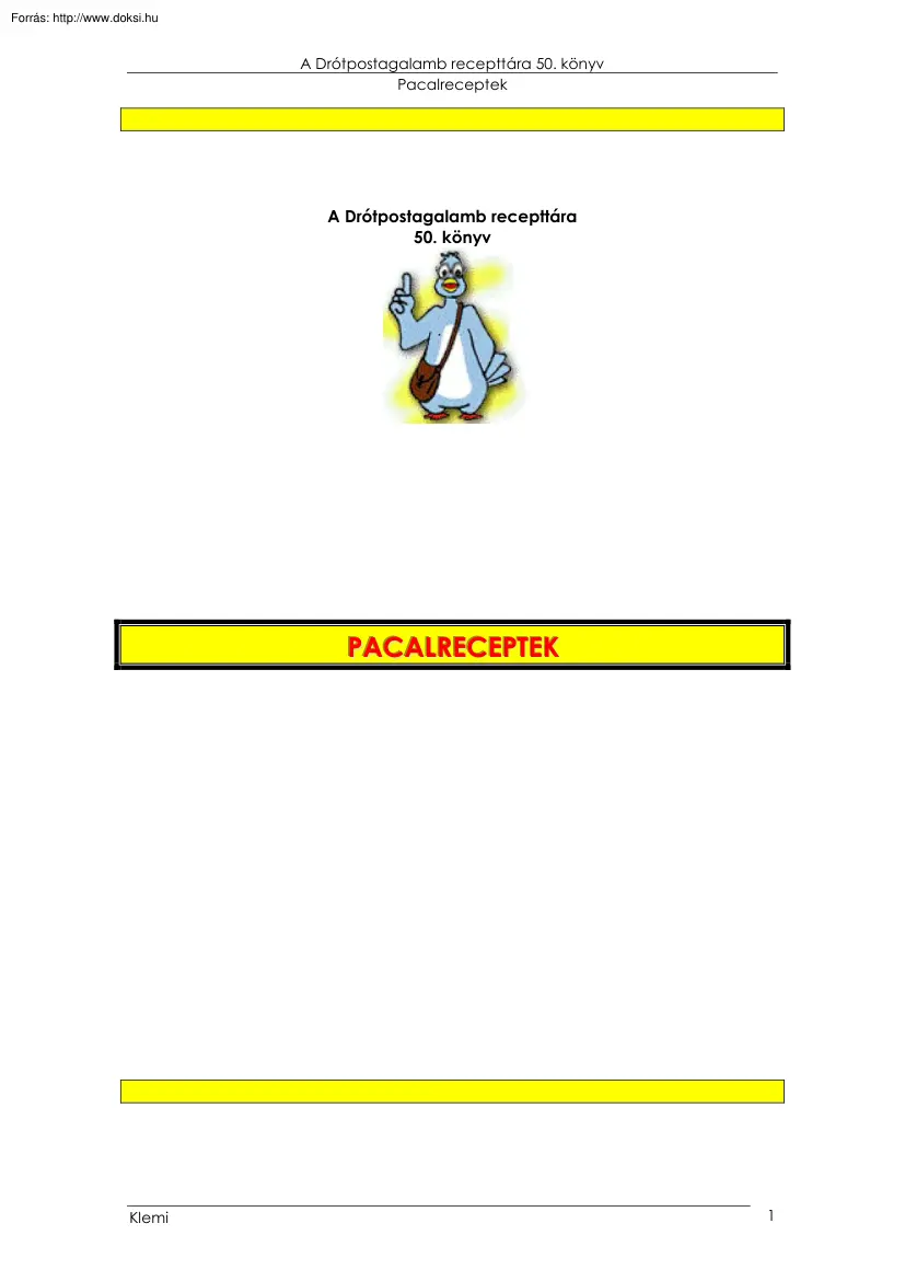 Klement András - Pacalreceptek