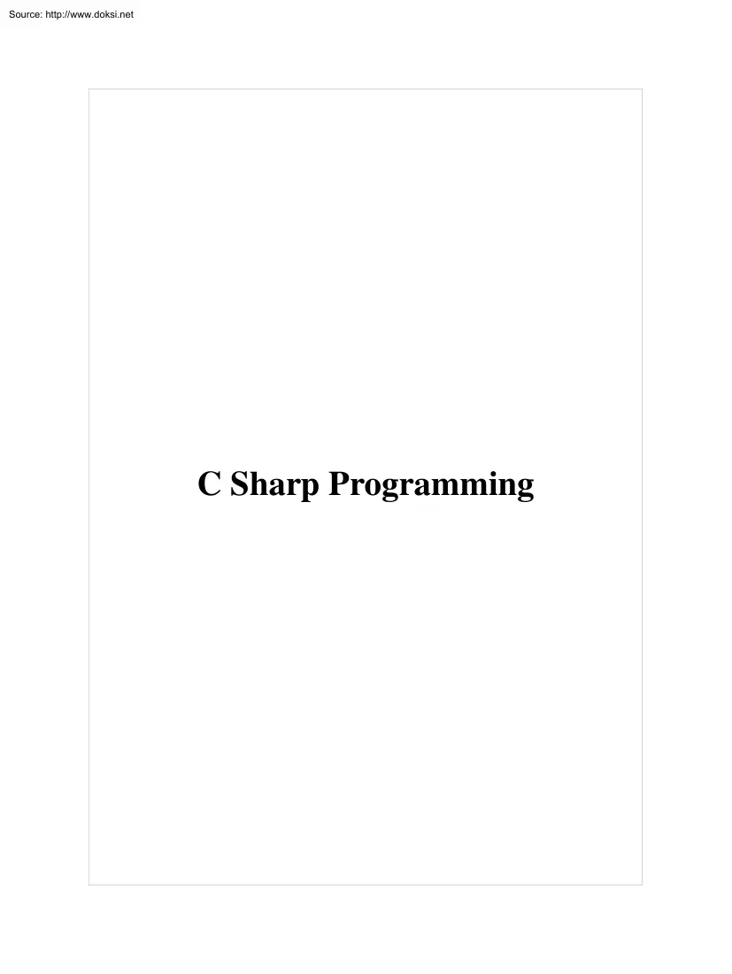 C# Programming