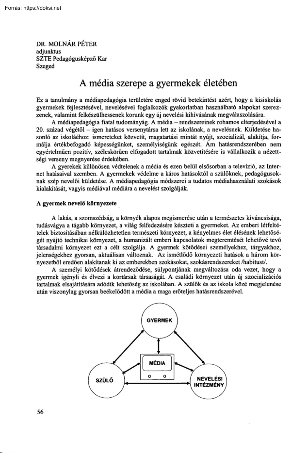 Dr. Molnár Péter - A média szerepe a gyermekek életében