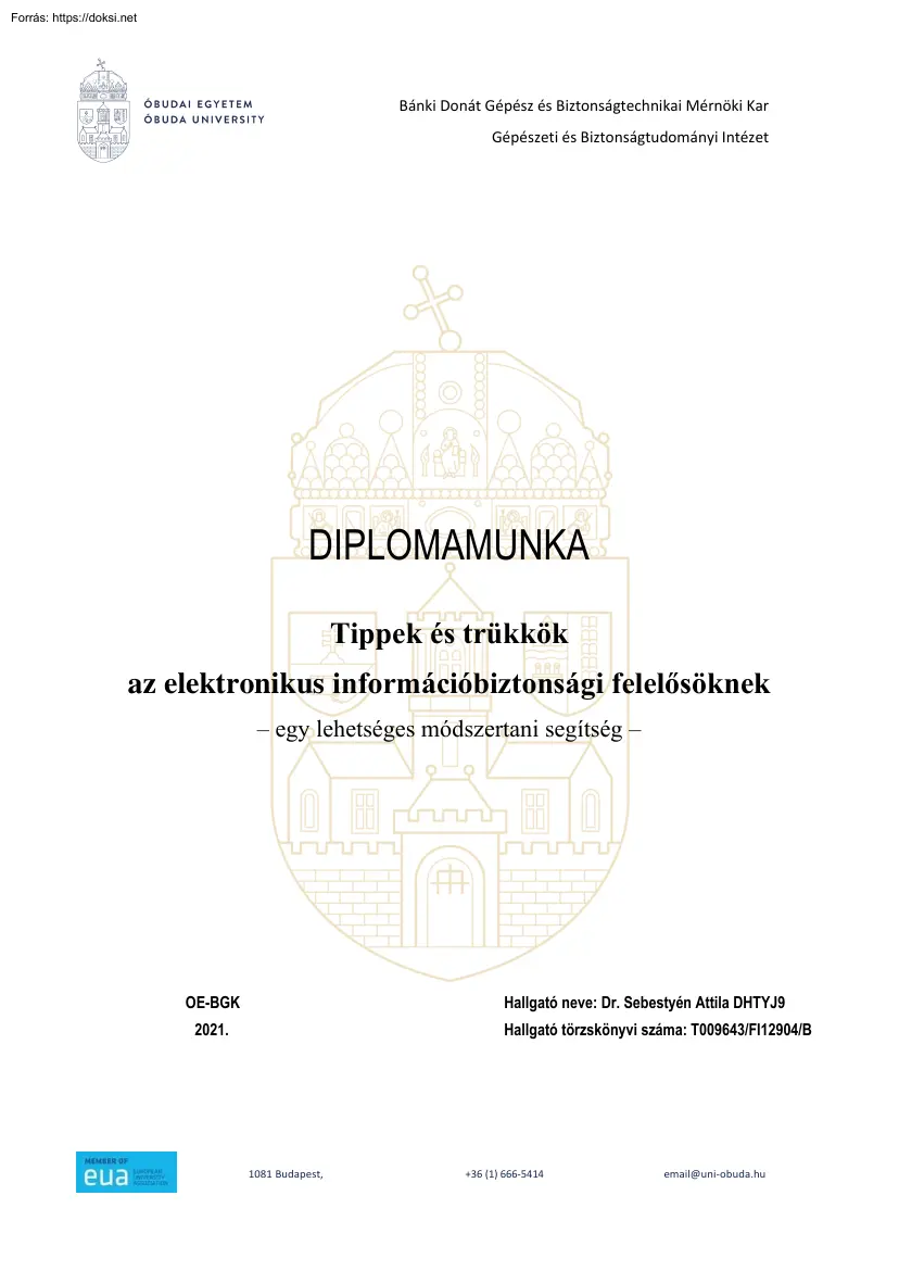Dr. Sebestyén Attila - Tippek és trükkök az elektronikus információbiztonsági felelősöknek