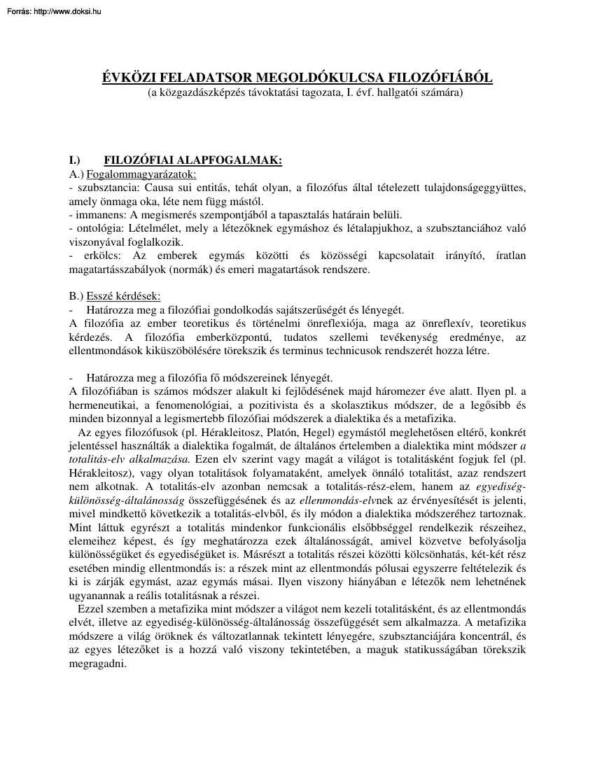 Filozófiai alapfogalmak