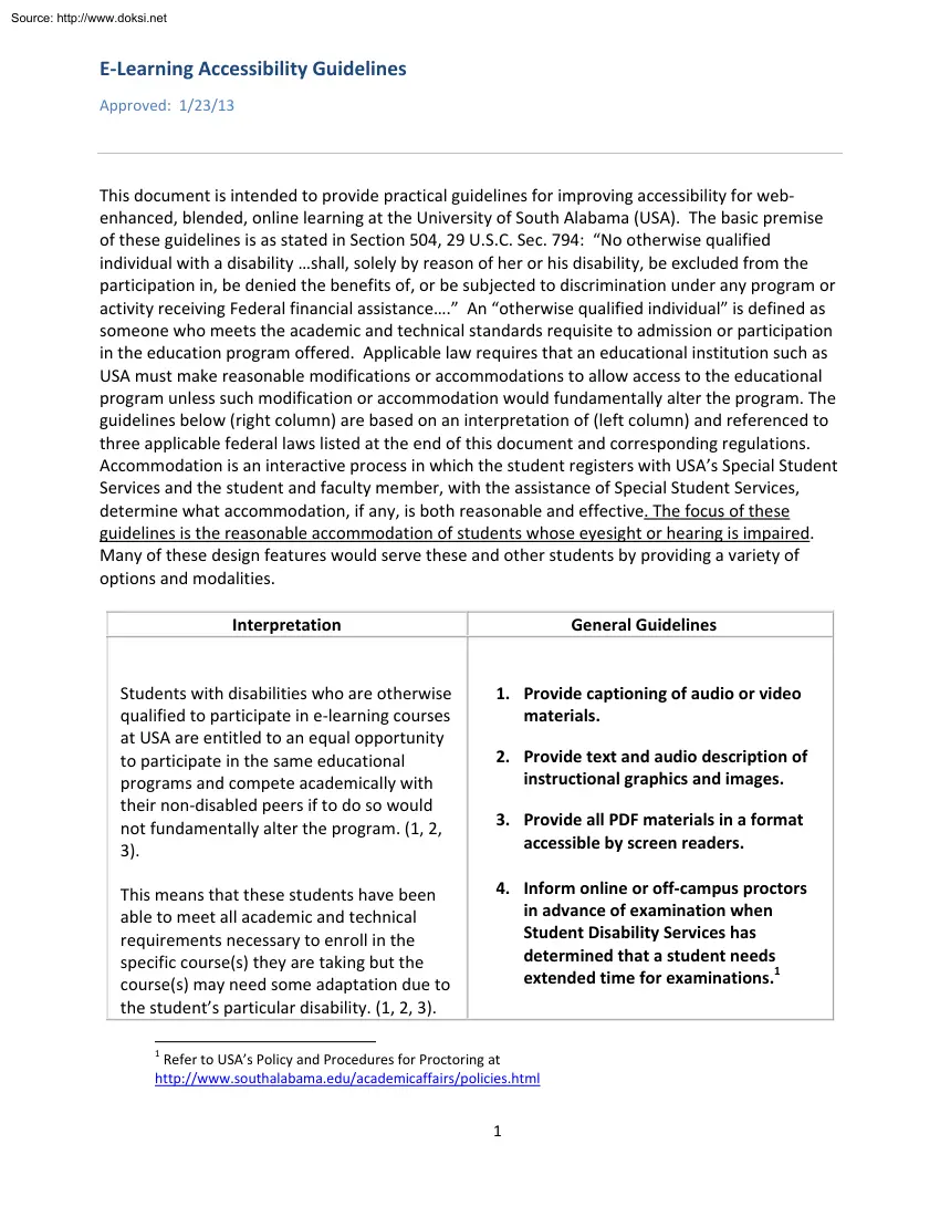E-Learning Accessibility Guidelines
