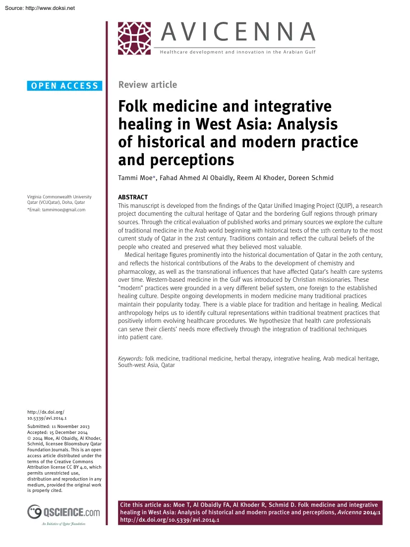 Moe-Obaidly-Khoder - Folk Medicine and Integrative Healing in West Asia, Analysis of Historical and