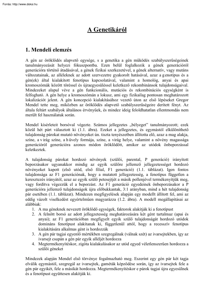A genetikáról