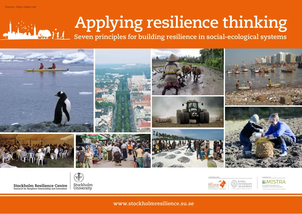 Applying resilience thinking, Seven principles for building resilience in social-ecological systems