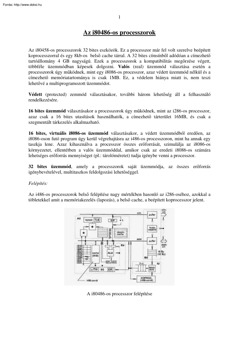 Az i80486-os processzorok