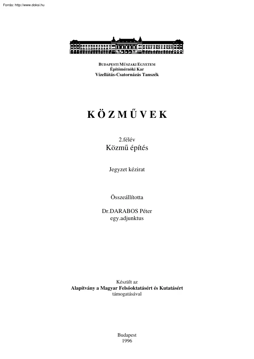Dr. Darabos Péter - Közműépítés