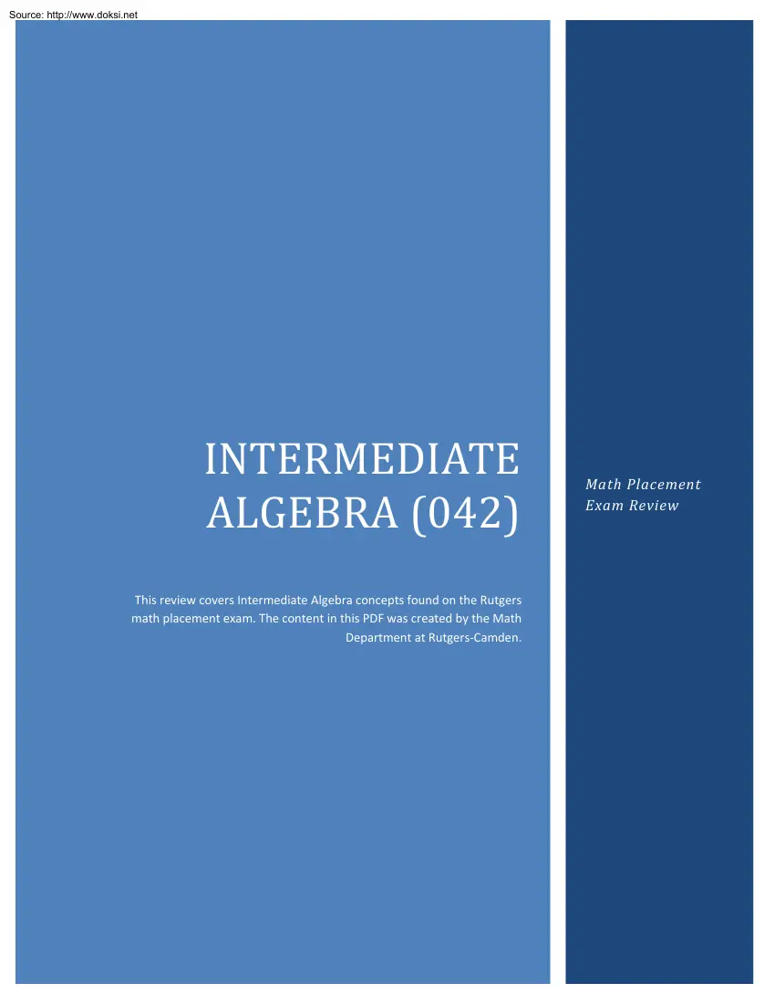 Intermediate Algebra