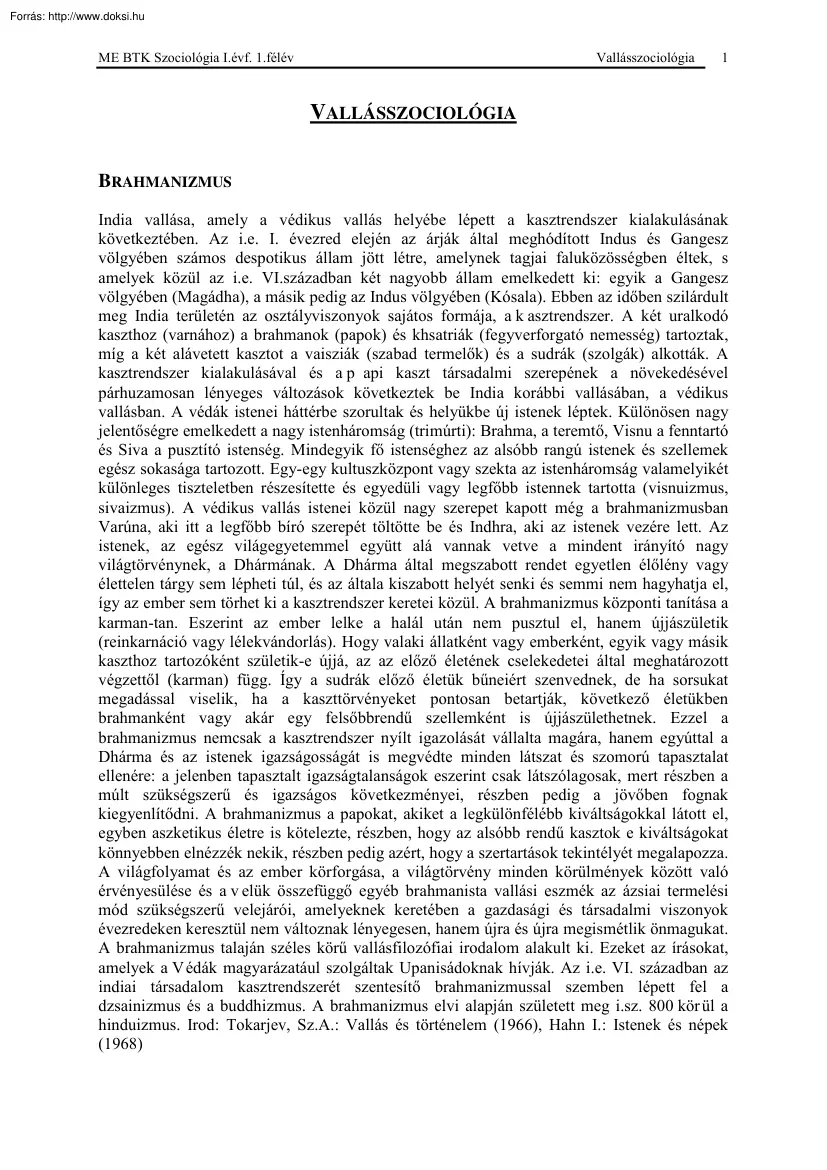ME BTK Vallásszociológia, 2000