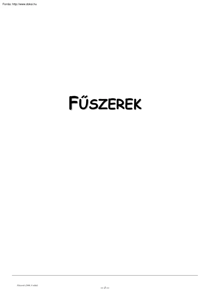 Fűszerek