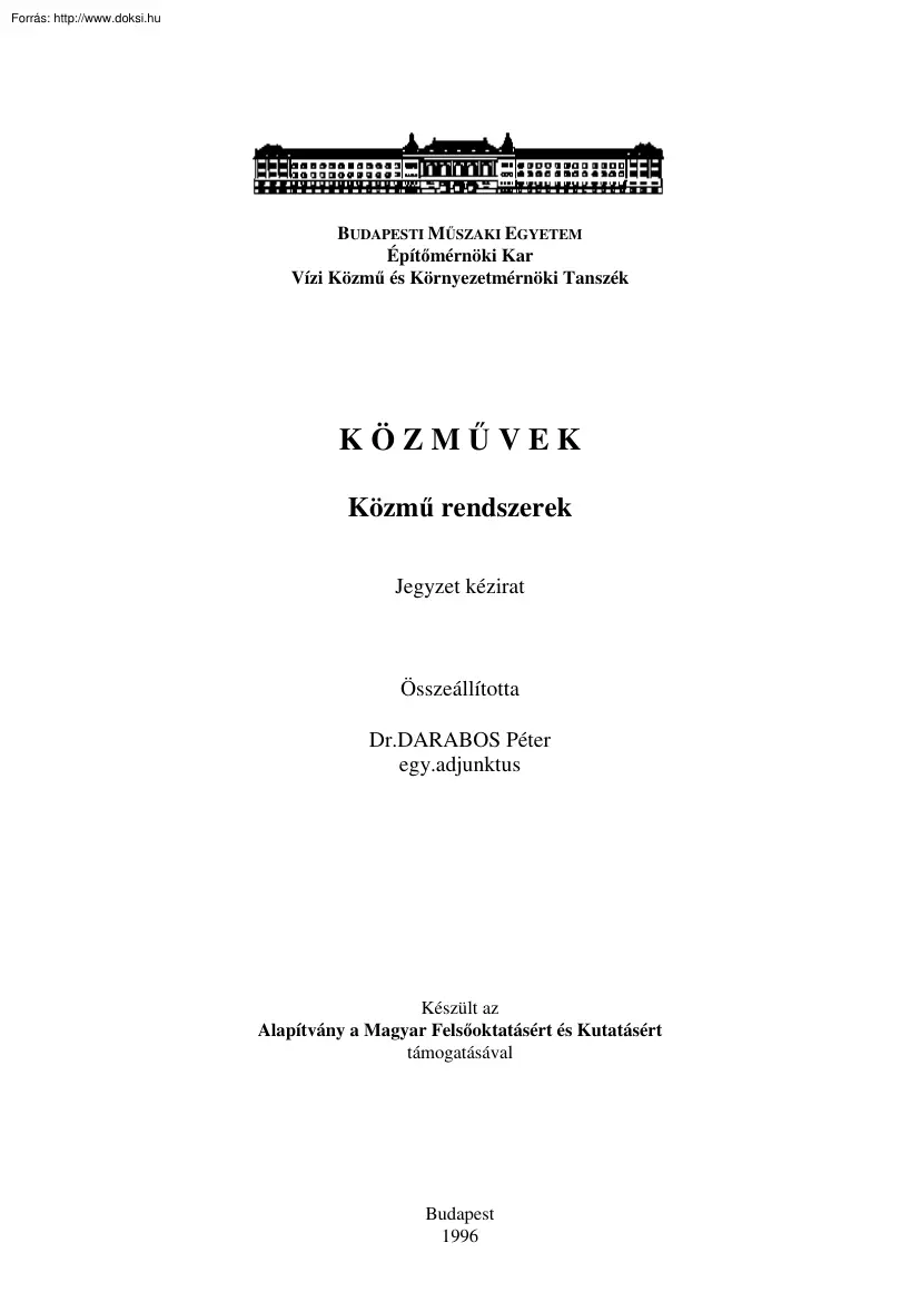 Dr. Darabos Péter - Közműrendszerek