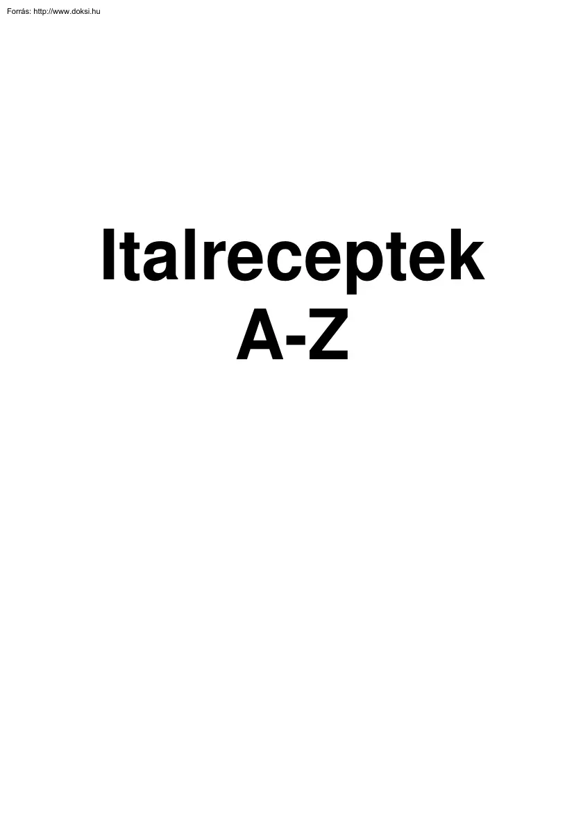 Italok és italreceptek