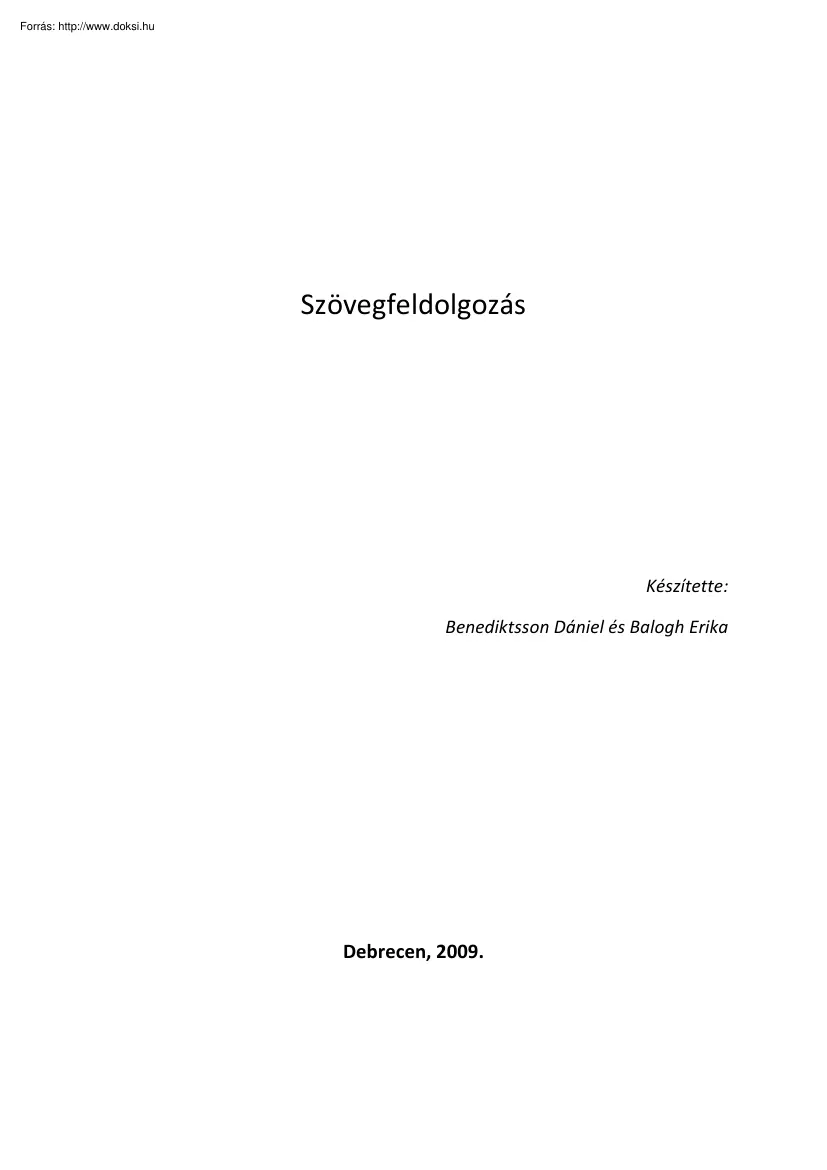 Benediktsson-Balogh - Szövegfeldolgozás