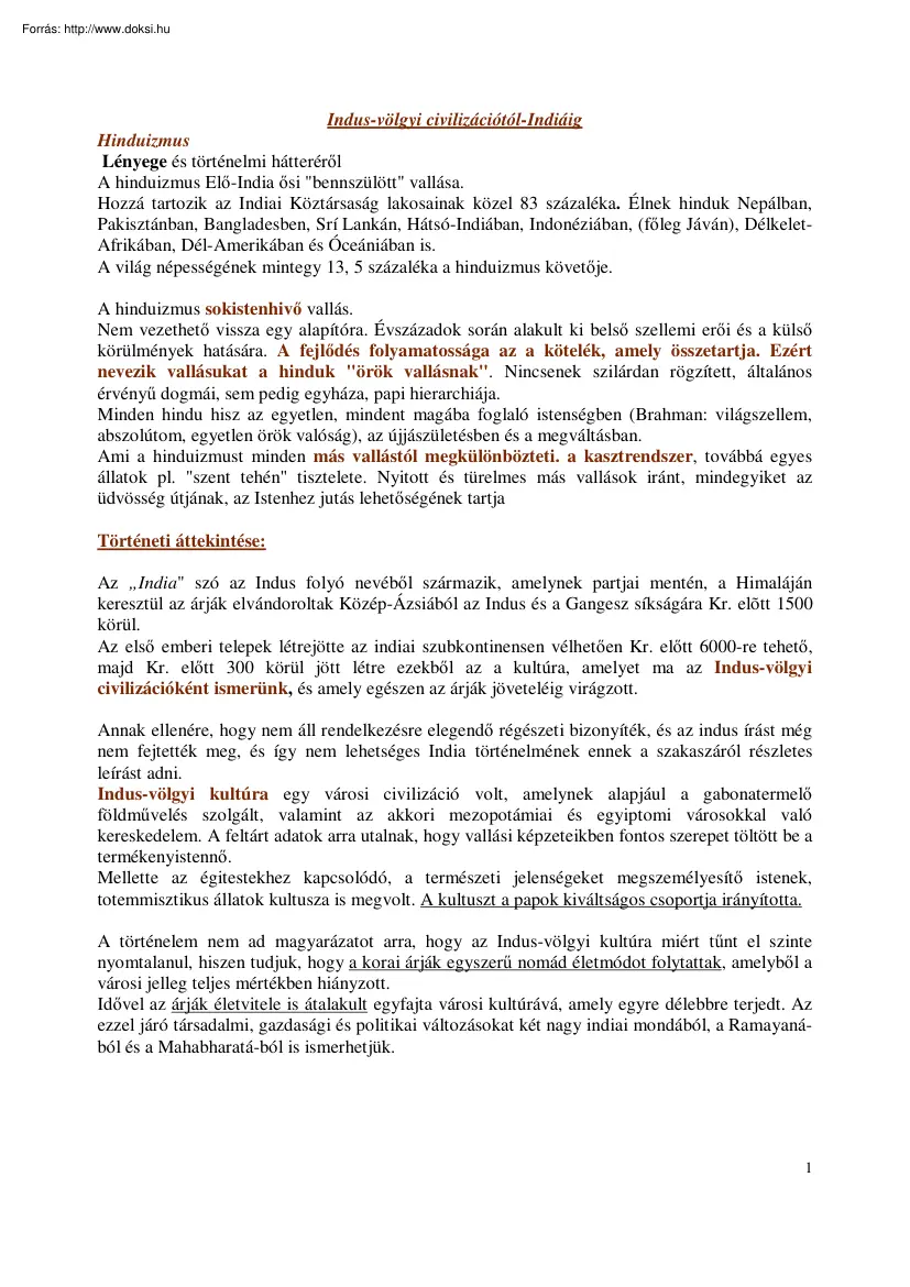 Kasza Miklós - Indus-völgyi civilizációtól Indiáig