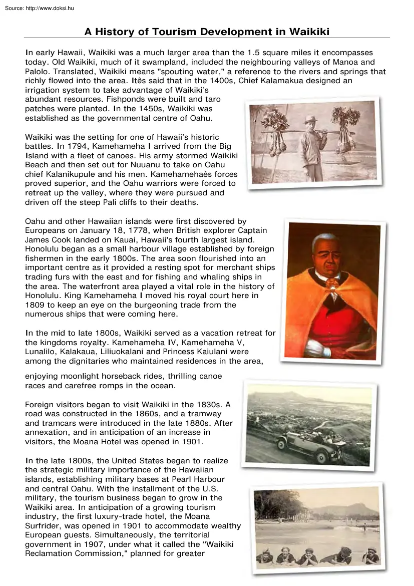 A History of Tourism Development in Waikiki