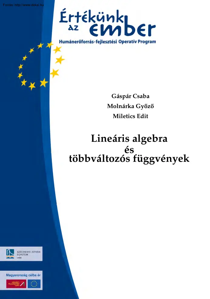 Gáspár-Molnárka - Lineáris algebra és többváltozós függvények