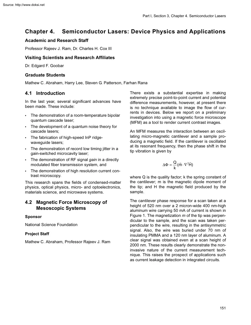 Rajeev-Charles - Semiconductor Lasers, Device Physics and Applications