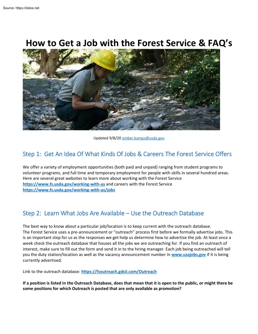 How to Get a Job with the Forest Service