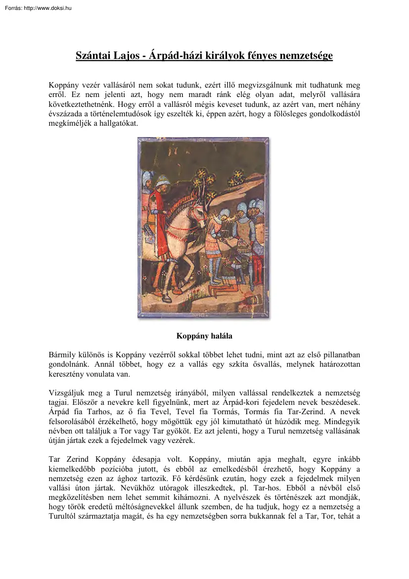 Szántai Lajos - Árpád-házi királyok fényes nemzetsége