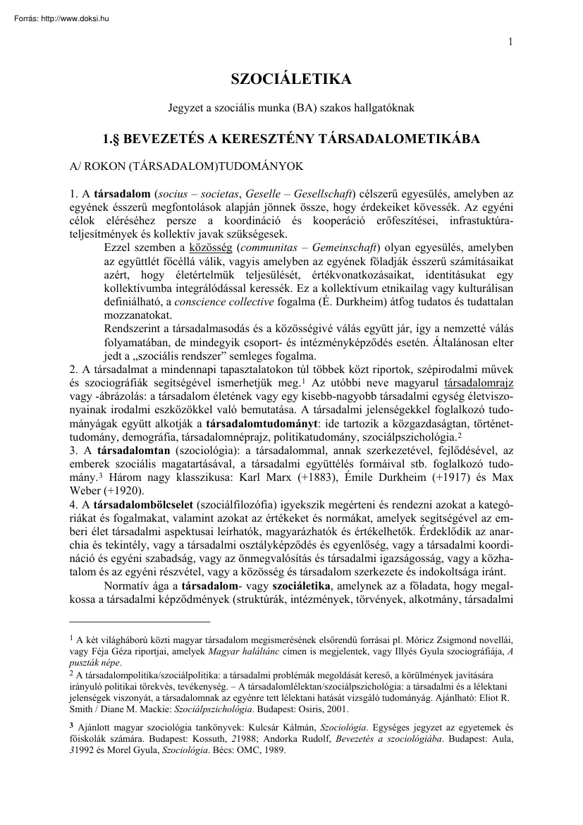 Szociáletika, jegyzet a szociális munka szakos hallgatóknak