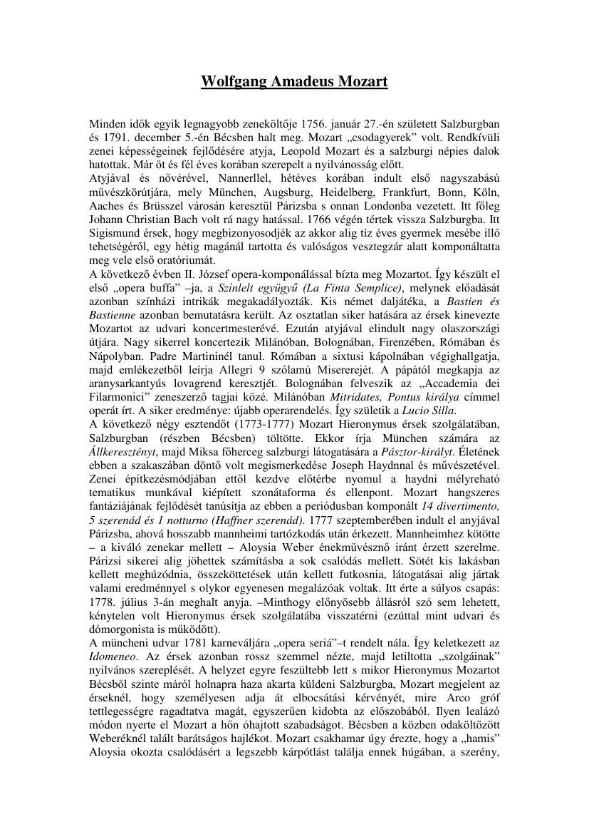 Wolfgang Amadeus Mozart