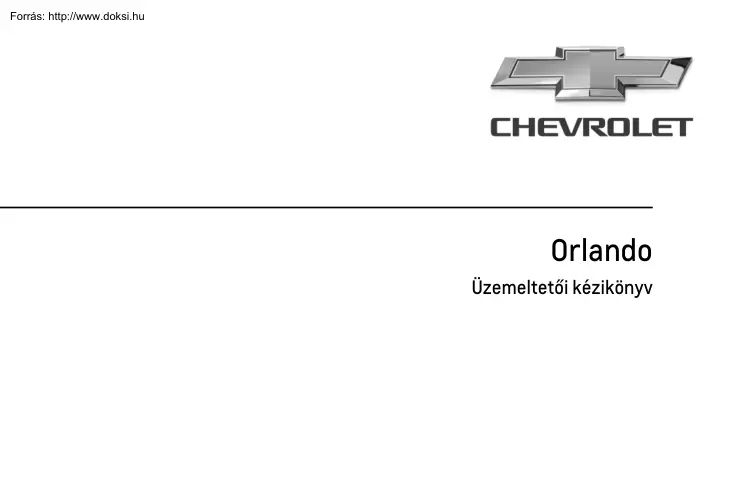 Chevrolet Orlando üzemeltetői kézikönyv