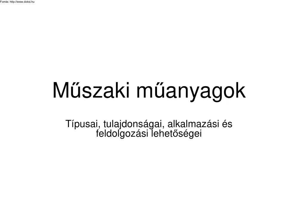 Műszaki műanyagok