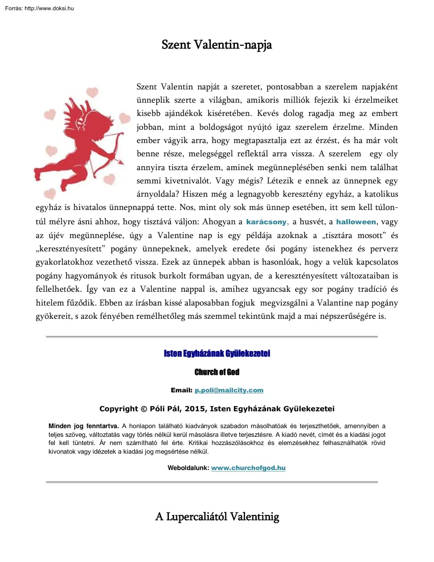 Szent Valentin-napja
