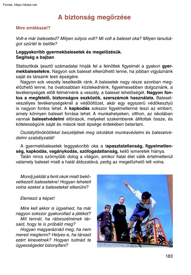 A biztonság megőrzése