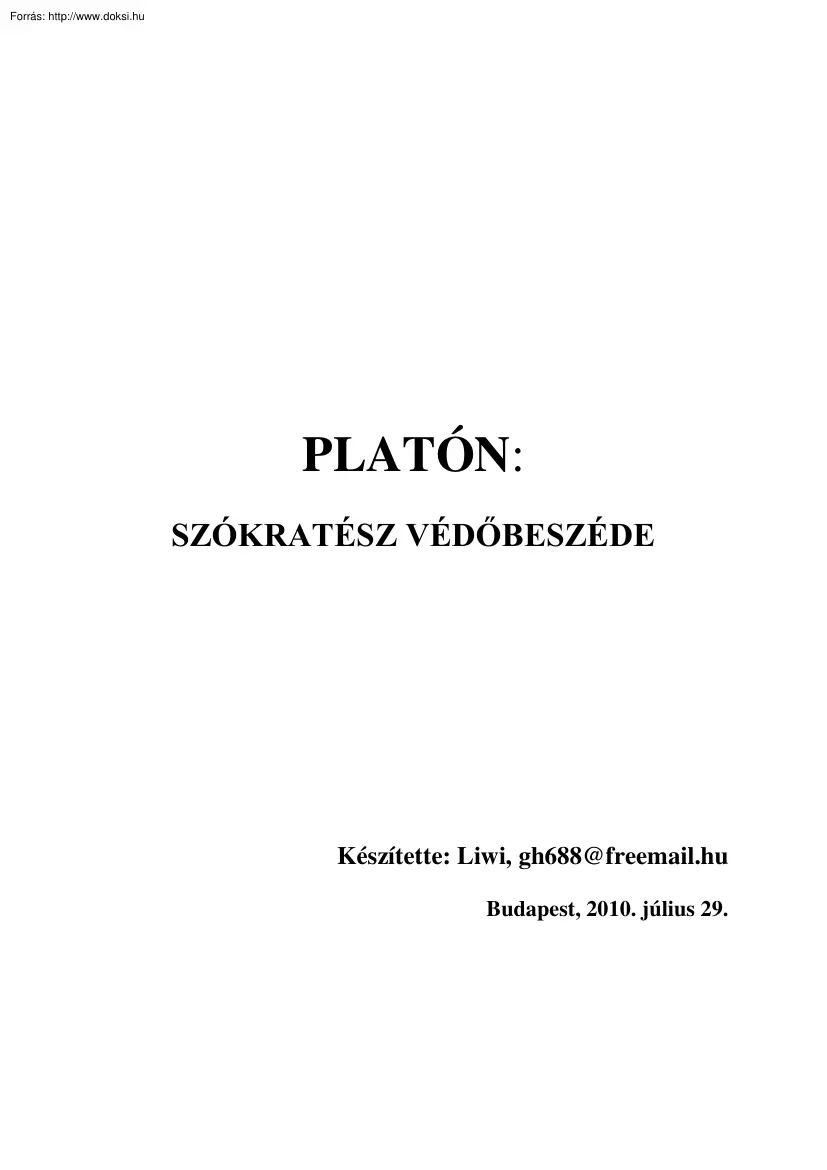 Szókratész védőbeszéde