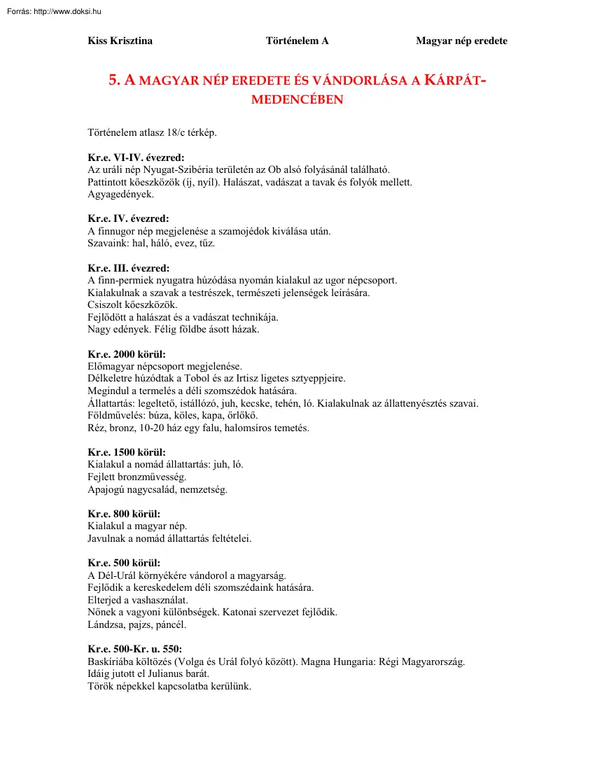 Kiss Krisztina - A magyar nép eredete