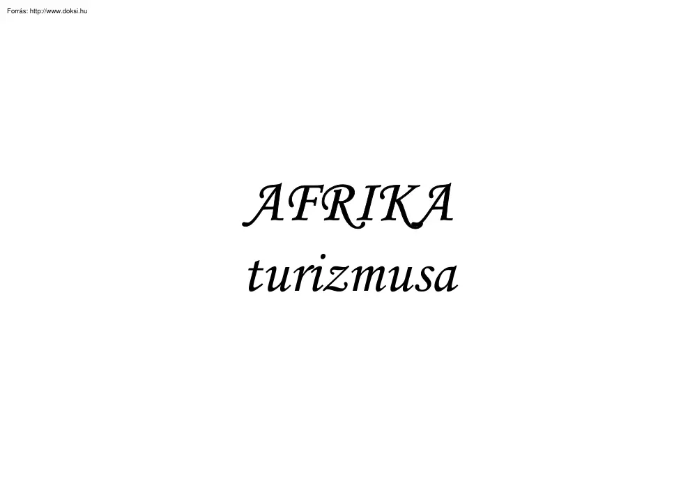 Afrika turizmusa