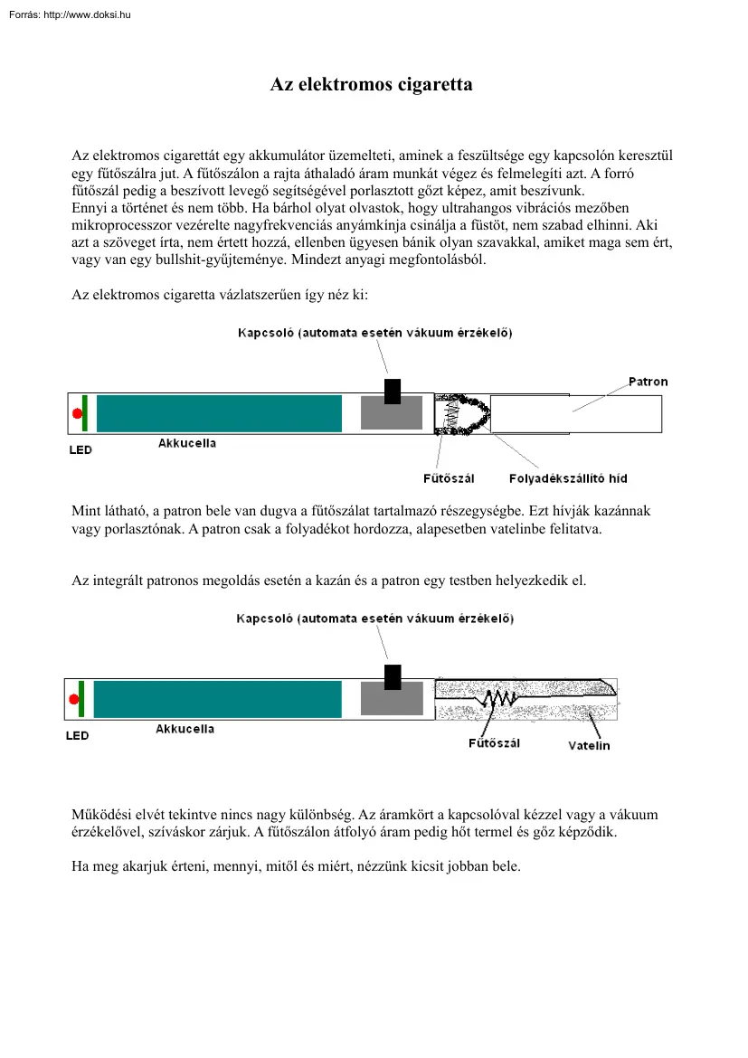 Az elektromos cigaretta
