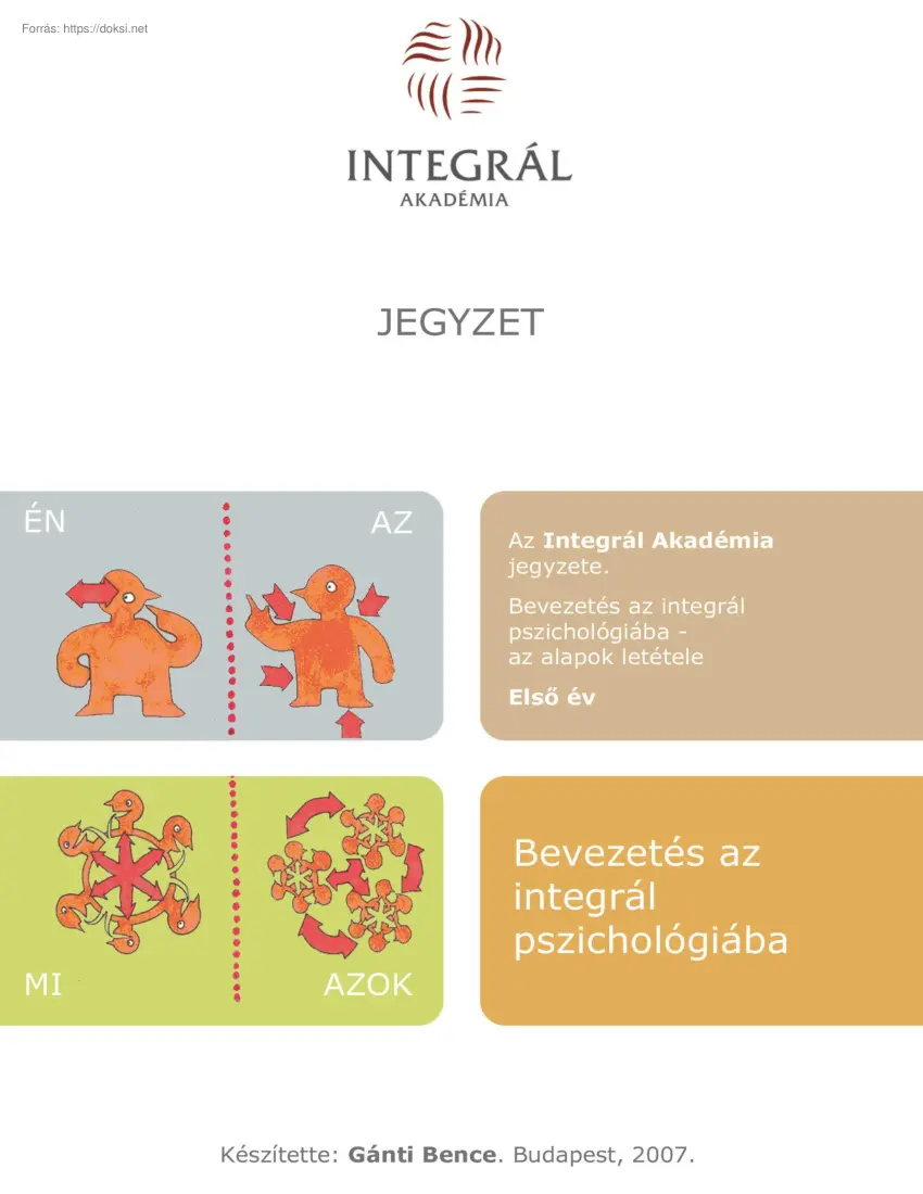 Gánti Bence - Bevezetés az integrál pszichológiába