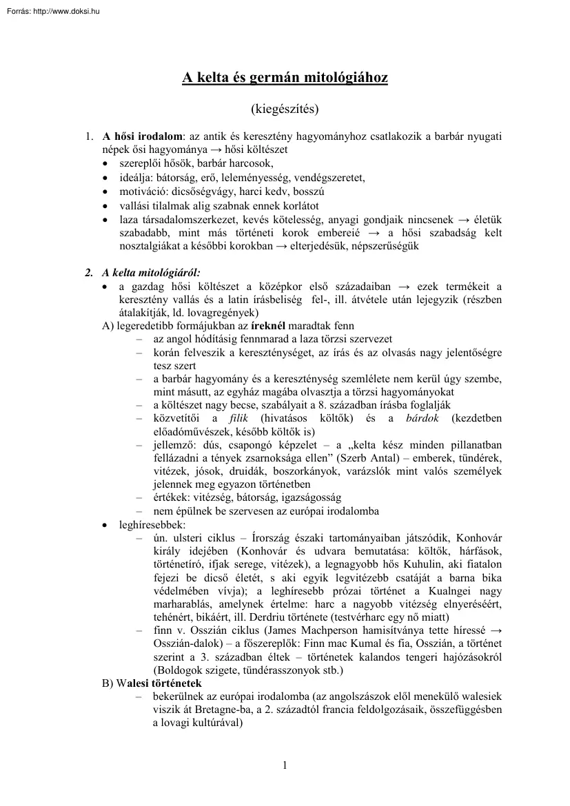 A kelta és germán mitológiához