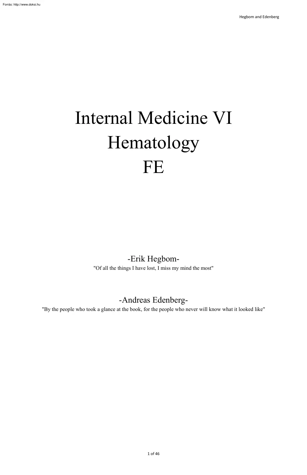Hematology
