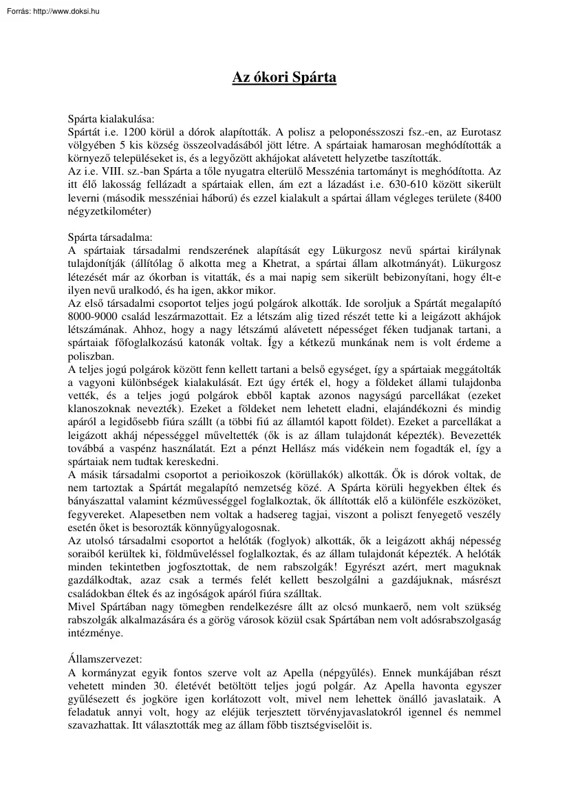 Az ókori Spárta