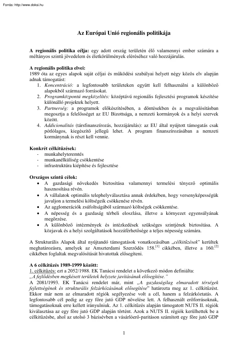 Az Európai Unió regionális politikája