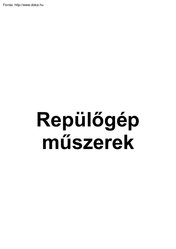 Repülőgép műszerek