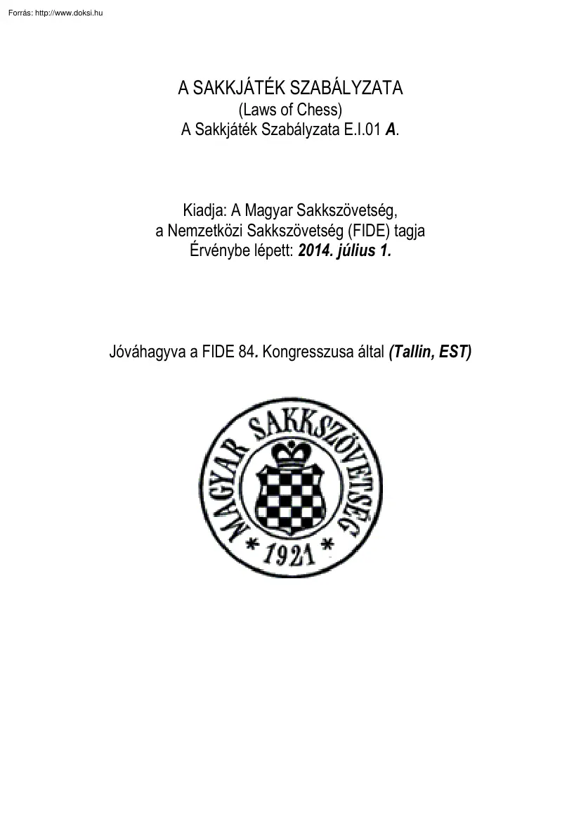 A sakkjáték szabályzata