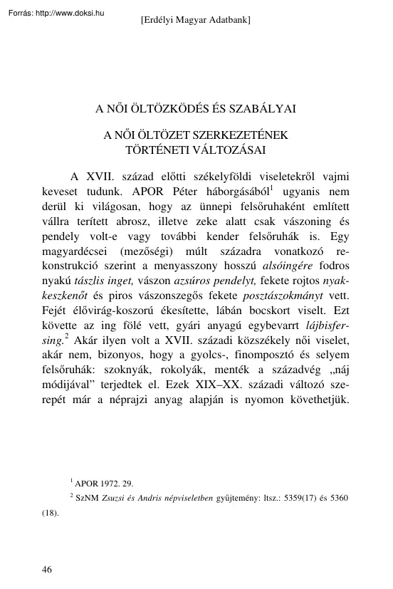A női öltözködés és szabályai