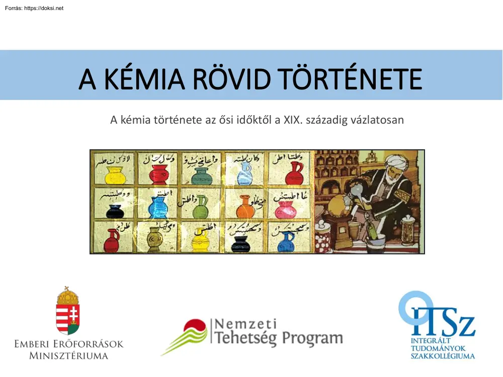 Szalay Luca - A kémia rövid története